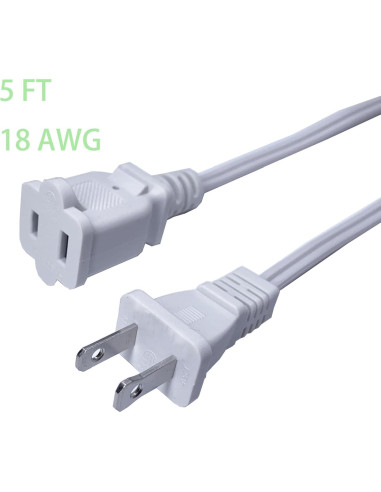 Cable de Extensión 1.52m Musunpara 2 Clavijas 10A 125V Blanco