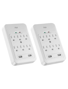 KMC Protector de Sobretensión 6 Salidas 2 USB 3.4A 980J Blanco