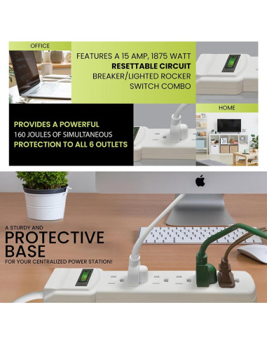 Protector de Sobretensión GoGreen Power GG-16103MS 6 Salidas 0.76m
