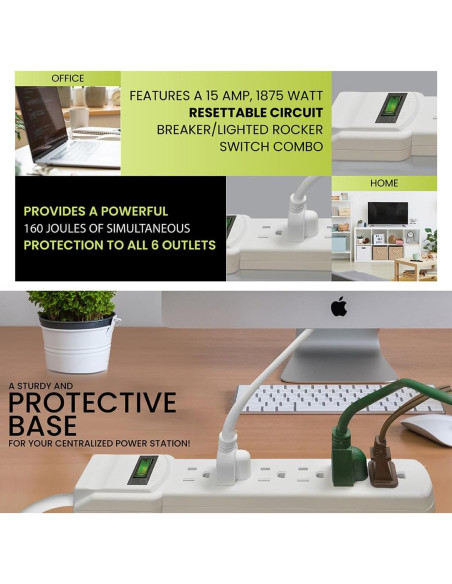 Protector de Sobretensión GoGreen Power GG-16103MS 6 Salidas 0.76m