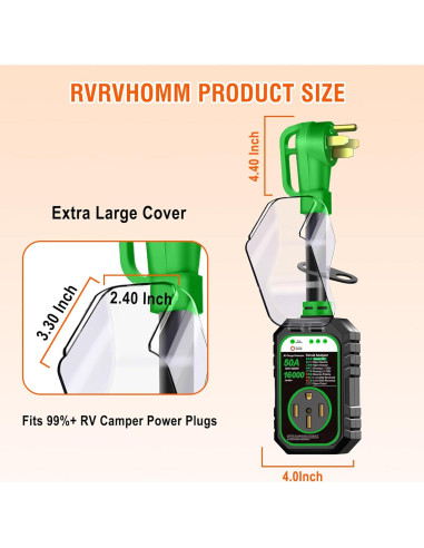 Protector de Sobretensión RV RVRVHOMM 50A 16000J IP68 Verde