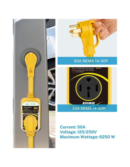 Protector de Sobretensión Kohree 50A 12000J Impermeable