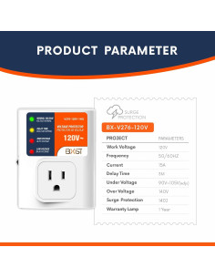 Protector de Sobretensión BXST 15A 140J para Electrodomésticos 2