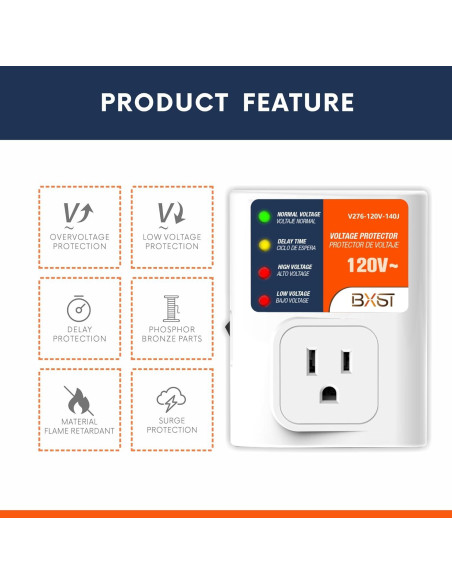 Protector de Sobretensión BXST 15A 140J para Electrodomésticos Protector de Sobretensión BXST 15A 140J para Electrodomésticos