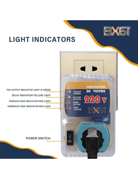Protector de Sobretensión BXST 180S Ajustable 20A 220V Protector de Sobretensión BXST 180S Ajustable 20A 220V