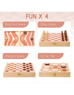 Juego de Mesa 4 en 1 RM ROOMERS Plegable para Niños y Adultos 2