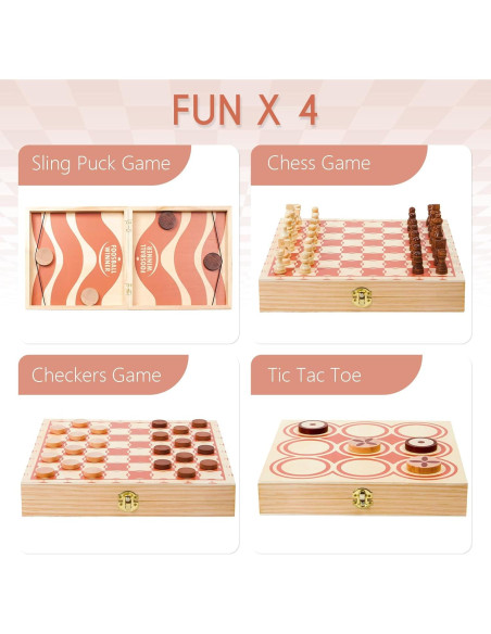 Juego de Mesa 4 en 1 RM ROOMERS Plegable para Niños y Adultos