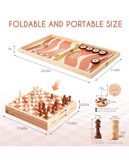 Juego de Mesa 4 en 1 RM ROOMERS Plegable para Niños y Adultos