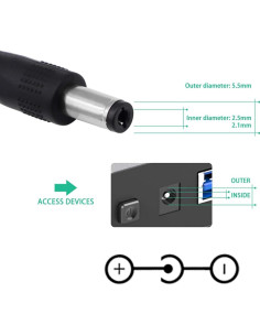 Adaptador de Corriente 19V 2A FSQWUR con 8 Enchufes Intercambiables 2