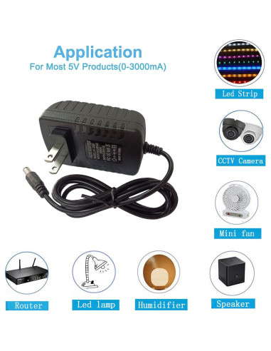 Adaptador de Alimentación DC 5V 3A MTYTOT 15W para LED y CCTV