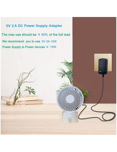 Adaptador de Alimentación DC 5V 3A MTYTOT 15W para LED y CCTV