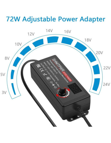 Fuente de Alimentación Universal SHNITPWR 72W Ajustable 3-24V