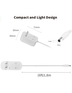Adaptador de Alimentación Tonton 12V 2A 24W con Cable 1.8m 2