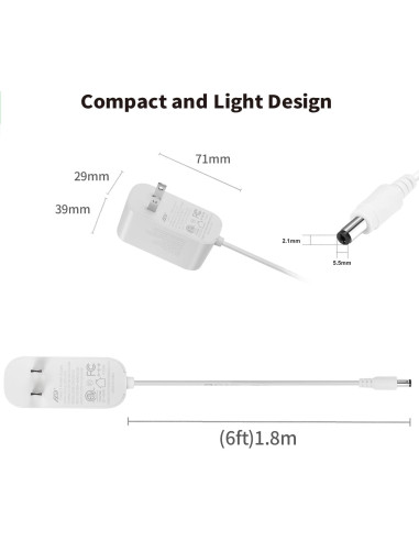 Adaptador de Alimentación Tonton 12V 2A 24W con Cable 1.8m