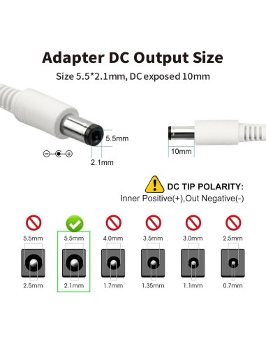 Adaptador de Alimentación Tonton 12V 2A 24W con Cable 1.8m