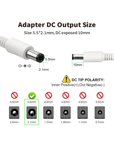 Adaptador de Alimentación Tonton 12V 2A 24W con Cable 1.8m