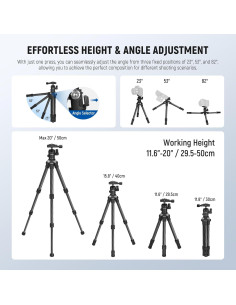 Trípode Mini NEEWER TP09 de Fibra de Carbono 50 cm 2