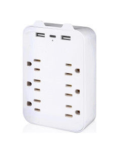 Extensor de Enchufe PATDEENREE 6 Salidas CA 2 USB-C y A