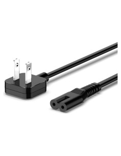 Adaptador de Corriente CA 1.52m Negro Enchufe Plano
