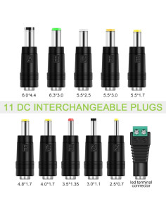 Adaptador de Corriente AC 15V 2A LitStar con 11 Enchufes DC 2