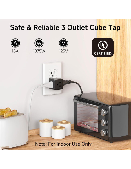 Adaptador de Pared 3 Salidas Cable Matters Negro