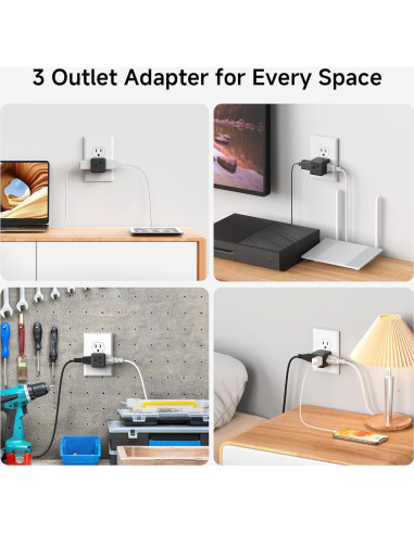 Adaptador de Pared 3 Salidas Cable Matters Negro