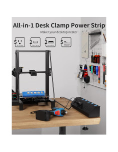 Toma de Corriente con Abrazadera HOPOW 5 Salidas 2 USB-C 20W 2