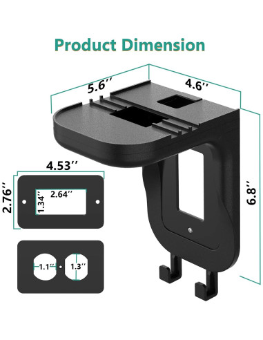 Soporte de Estante de Pared WALI OSH002-B, 2 Paquetes, Negro