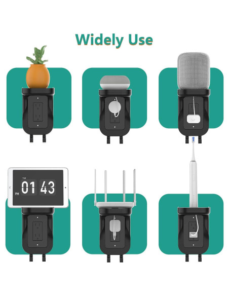 Soporte de Estante de Pared WALI OSH002-B, 2 Paquetes, Negro