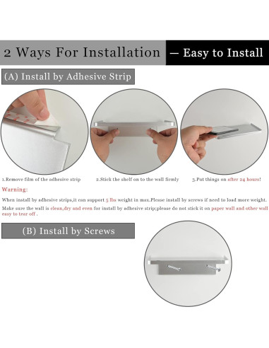 Estante Flotante de Acrílico JDYOOMI 18.5x10.8cm Gris