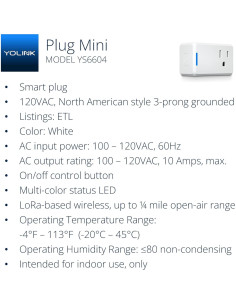 Enchufe Inteligente YoLink YS6604-UC, Control Remoto, 402m 2