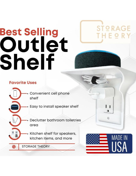 Estante de Pared Power Perch Storage Theory - Blanco, 4.5 kg Estante de Pared Power Perch Storage Theory - Blanco, 4.5 kg