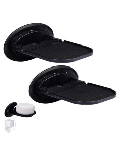 Soporte de Estante de Pared Flotante Tech Caddy - Paquete de 2, Negro