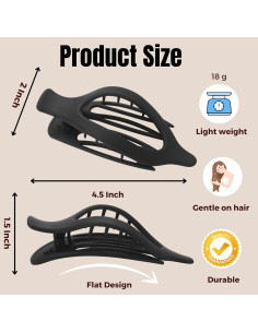 Paquete de 8 Clips de Pelo Franceses Negros CENTSTAR - Antideslizantes 2