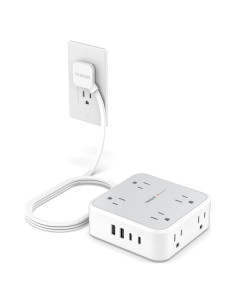 Regleta de Protección TESSAN 8 Enchufes AC y 4 USB C 1.52m