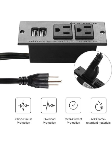 Toma de Corriente Empotrada Maggie con 2 Salidas y 2 USB