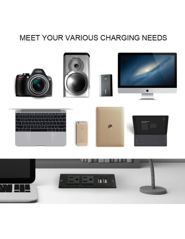 Toma de Corriente Empotrada Maggie con 2 Salidas y 2 USB