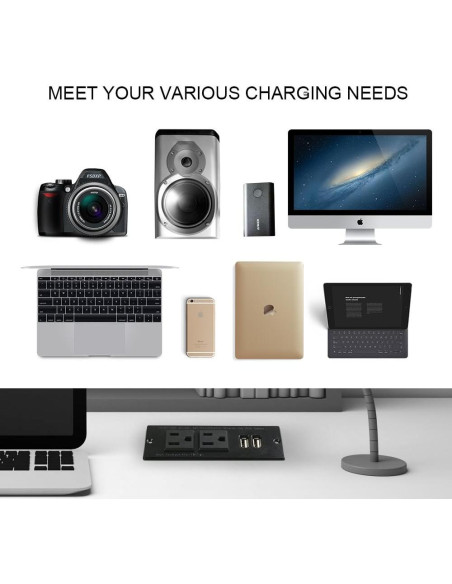 Toma de Corriente Empotrada Maggie con 2 Salidas y 2 USB