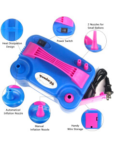 Bomba de Globos Eléctrica FLSEPAMB Doble Boquilla 600W 2