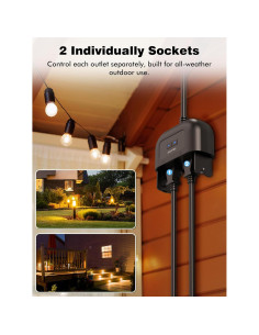 Enchufe Inteligente Exterior EIGHTREE IP44 2 Salidas Control Remoto 2