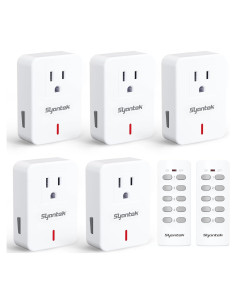 Interruptor de Luz Inalámbrico Syantek 5 Salidas + 2 Remotos