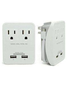 Cargador de Pared RND 2 Puertos USB 2.4A Blanco