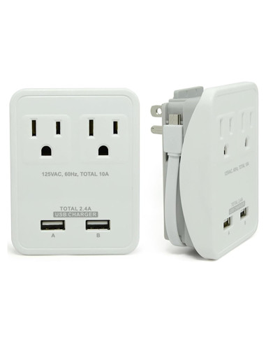 Cargador de Pared RND 2 Puertos USB 2.4A Blanco