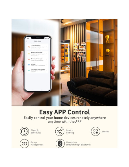 Enchufe Inteligente HAPYTHDA WiFi 2.4GHz Control Remoto RF433
