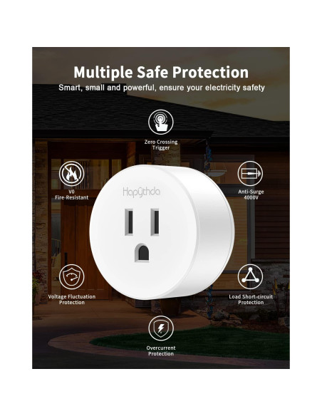 Enchufe Inteligente HAPYTHDA WiFi 2.4GHz Control Remoto RF433