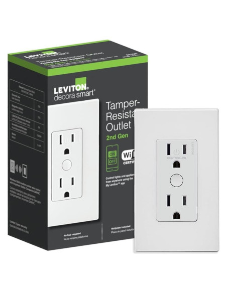 Enchufe Inteligente Leviton Decora 15A Wi-Fi Blanco