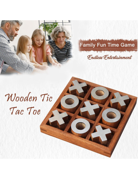 Juego de Tres en Raya de Madera T one | Diseño-1 | 15.88 cm