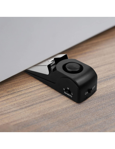 Alarma de Tope de Puerta EMDMAK 120DB - Paquete de 2 Negro