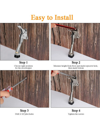 Tope de puerta Gotega ajustable con punta de goma 10.16 cm