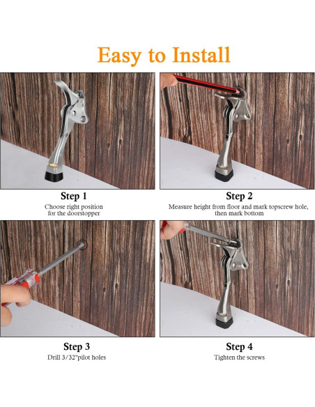 Tope de puerta Gotega ajustable con punta de goma 10.16 cm